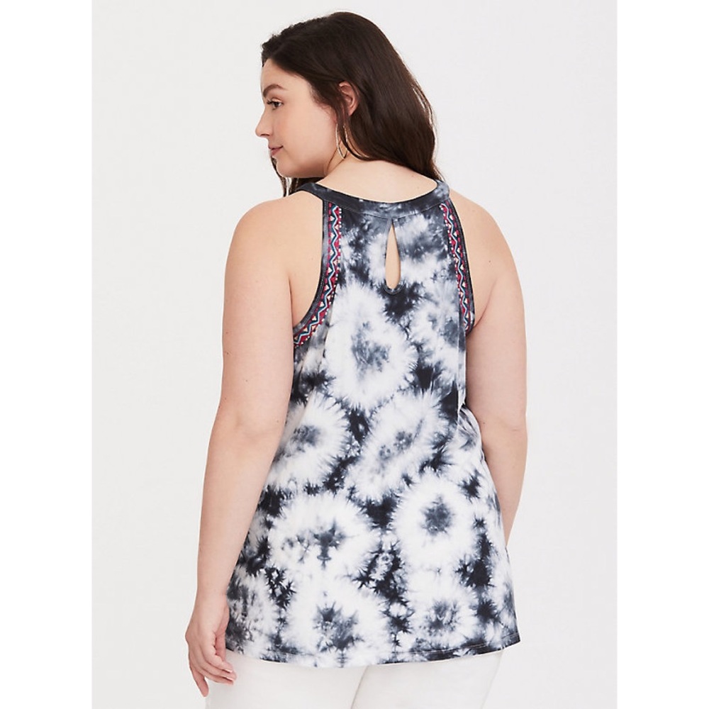 Torrid Embroidered Tie Dye High Neck Tank Top - Picture 5 of 11